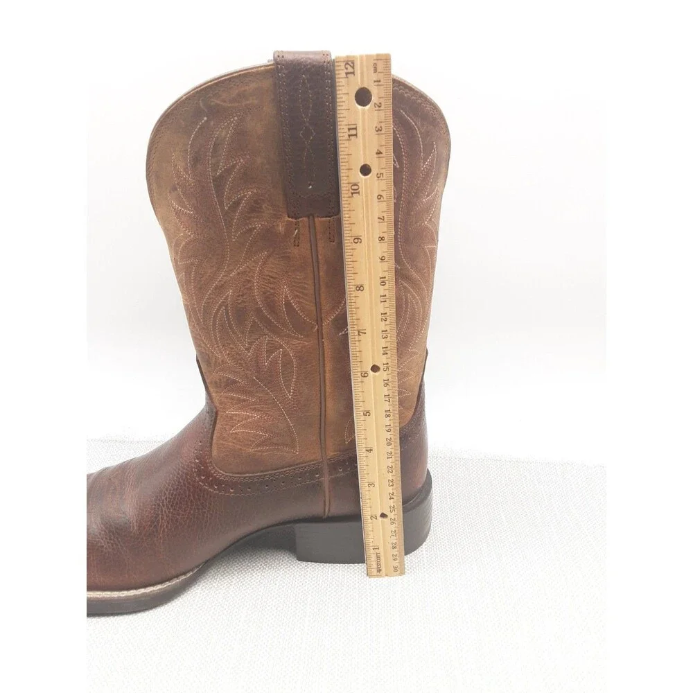 Ariat Size 10 EE Brown Boots Western Cowboy Square Toe Biker 10016291 Flaw